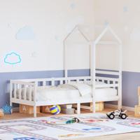 Slaapbank met bedhuis 80x200 cm massief grenenhout wit - thumbnail