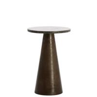 Light & Living Ronde Bijzettafel 'Ynez' Marmer, 36cm, kleur Donkerbruin - thumbnail