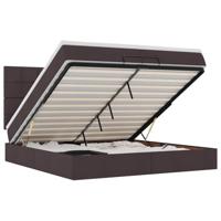 Ottoman bed met matrassen 200x200cm stof donkerbruin - thumbnail