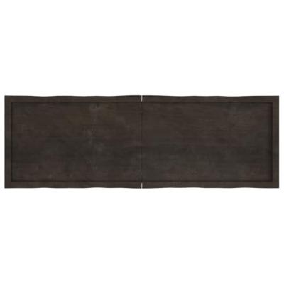 Tafelblad natuurlijke rand 160x50x6 cm eikenhout donkergrijs Tafelblad natuurlijke rand 160x50x6 cm eikenhout donkergrijs