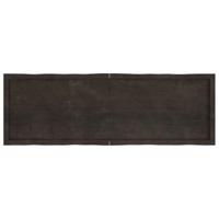 Tafelblad natuurlijke rand 160x50x6 cm eikenhout donkergrijs - thumbnail