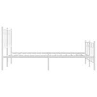 Bedframe met hoofd- en voeteneinde metaal wit 140x190 cm - thumbnail