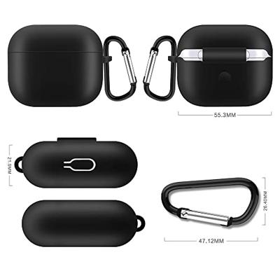 Lunso - Softcase cover hoes - AirPods 3 - Zwart Lunso - Softcase cover hoes - AirPods 3 - Zwart