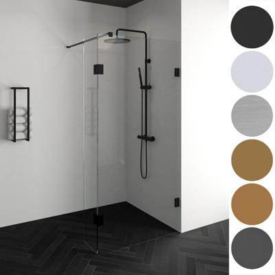 Sanitop Douchewand Profielloos | Met draaibare zijwand 30cm | Inloopdouche (Alle kleuren en maten)