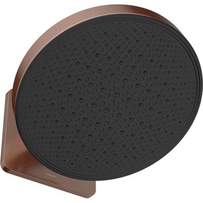 Hoofddouche Hotbath Cobber 1-F opbouw, 300mm Kantelbare Wandarm Geborsteld Koper