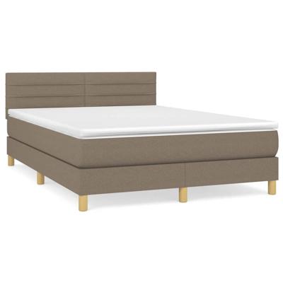 Boxspring met matras stof taupe 140x200 cm