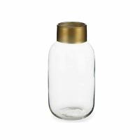 Vaas Transparant Gouden Glas 11,5 x 24 x 11,5 cm (6 Stuks) - thumbnail