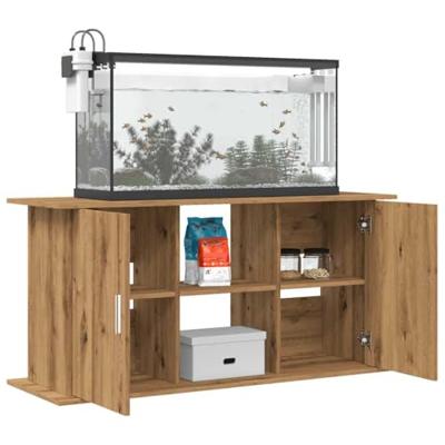 Aquariumstandaard Artisan Eikenhout 121x41x58 cm Bewerkt Hout
