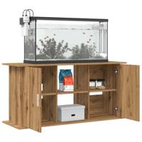 Aquariumstandaard 121x41x58 cm bewerkt hout artisanaal eiken - thumbnail
