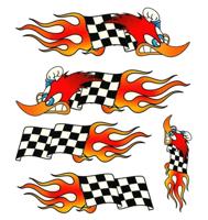 Stickerset Woodpecker finishvlag - thumbnail