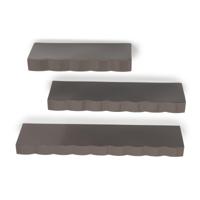 By-Boo Wandplank 'Prinz' Set van 3 stuks, kleur Donker Taupe - thumbnail