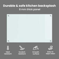 VidaXL Keuken achterwand wit 80 x 50 cm gehard glas - thumbnail