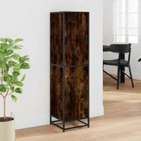 Hoge kast 35,5x35x139 cm bewerkt hout en metaal gerookt eiken - thumbnail