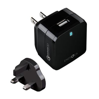 EnerGea Travelite QC2.0 USB-snellader Matt Black (UK) EnerGea Travelite QC2.0 USB-snellader Matt Black (UK)