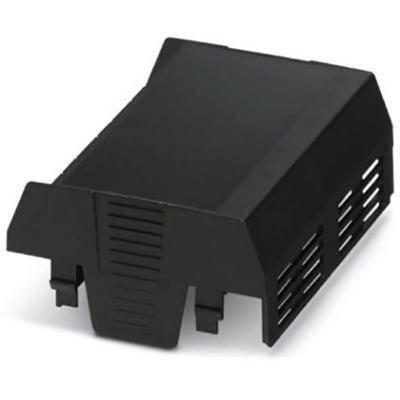 PHOENIX CONTACT EH 90 F-C SS/ABS BK9005 Draagrailbehuizing, bovendeel, plat ontwerp, eenzijdige aansluitopening met ventilatiesleuven, 90,1 mm breed, 74,65 mm hoogte, 36,95 mm diepte, zwart, 10 stuks