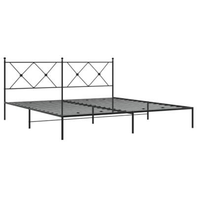 Bedframe met hoofdbord metaal zwart 183x213 cm
