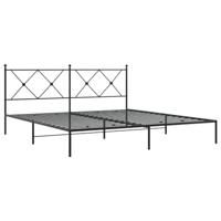Bedframe met hoofdbord metaal zwart 183x213 cm - thumbnail
