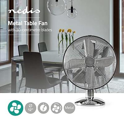 Nedis Tafelventilator 30cm metaal chroom