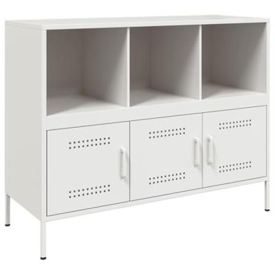 Dressoir 100,5x39x79 cm koudgewalst staal wit Dressoir 100,5x39x79 cm koudgewalst staal wit