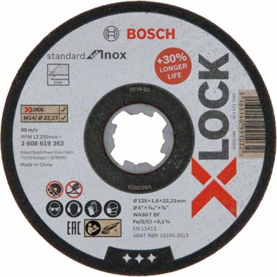 Bosch Accessoires Doorslijpschijf X-Lock Sfinox 125X1.6 mm - 2608619363