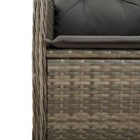 Tuinstoelen 2 st verstelbaar met kussens poly rattan grijs - thumbnail