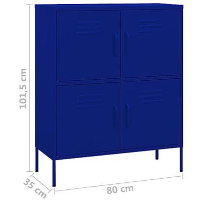 VidaXL Opbergkast 80x35x101,5 cm staal marineblauw
