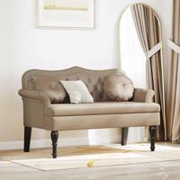 Chesterfield Bank Cappuccino 120,5 x 65 x 75 cm Nep Leer - thumbnail