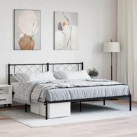 Bedframe met hoofdbord metaal zwart 180x200 cm - thumbnail