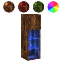 Tv-meubels met LED-verlichting 2 st 30,5x30x90 cm gerookt eiken - thumbnail