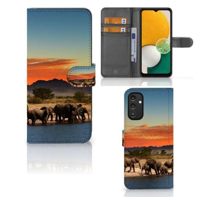 Samsung Galaxy A14 4G | Telefoonhoesje | Met pasjeshouder | Olifanten