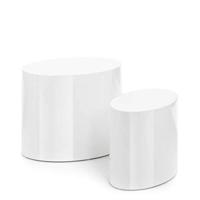Bendt Ovale Salontafel 'Petrine' Set van 2 stuks, kleur Hoogglans wit - thumbnail