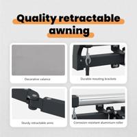 VidaXL Inklapbaar zonnescherm lichtgrijs 350 x 250 cm stof - thumbnail