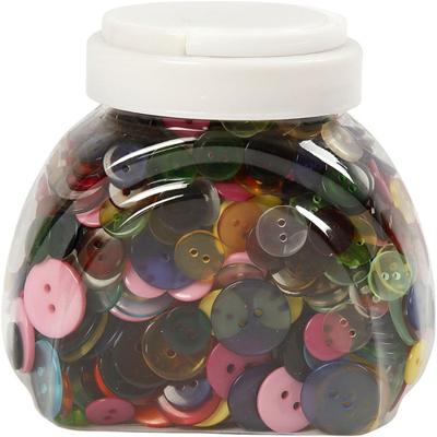 Creativ Company Knopen, d 12+18+20 mm, diverse kleuren, 800 stuk/ 1 doos
