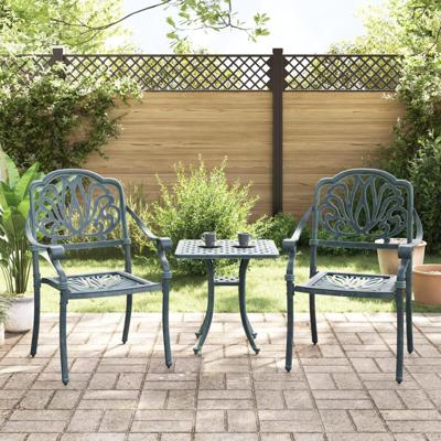 Tuinstoelen 2 st gietaluminium groen Tuinstoelen 2 st gietaluminium groen
