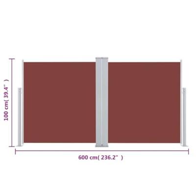 VidaXL Windscherm uittrekbaar 100x600 cm bruin