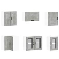 11-delige Keukenkastenset Kalmar bewerkt hout betongrijs - thumbnail