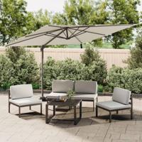 VidaXL Zweefparasol met aluminium paal 300x300 cm zandwit - thumbnail