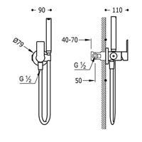 Inbouw Bidetmengkraan Tres Loft Colors 1-Hendel met Handdouche Mat Zwart - thumbnail