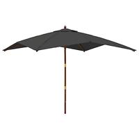Parasol met houten paal 300x300x273 cm antracietkleurig - thumbnail