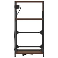 Nachtkastje bruin eikenkleur 40 x 27 x 76 cm Bewerkt hout - thumbnail