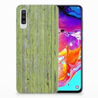 Samsung Galaxy A70 | Bumper Hoesje | Green Wood - thumbnail