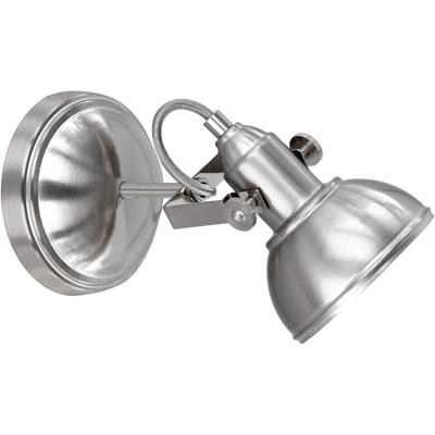 LED Wandspot - Trion Gini - E14 Fitting - 1-lichts - Rond - Mat Nikkel - Aluminium LED Wandspot - Trion Gini - E14 Fitting - 1-lichts - Rond - Mat Nikkel - Aluminium