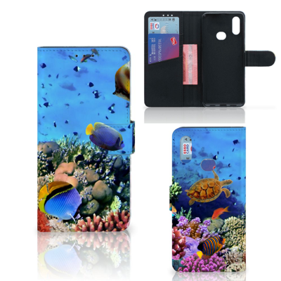 Samsung Galaxy A10s Telefoonhoesje met Pasjes Vissen Samsung Galaxy A10s Telefoonhoesje met Pasjes Vissen