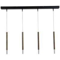 Masterlight Zwarte eettafel hanglampFlute 4-lichts gouden cilinder - 2591-10-100-4-DW - thumbnail