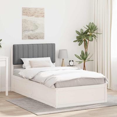 Bedframe met Gevoerd Hoofdgedeelte Lichtgrijs 100 x 200 cm Bedframe met Gevoerd Hoofdgedeelte Lichtgrijs 100 x 200 cm