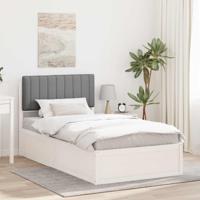 Bedframe met Gevoerd Hoofdgedeelte Lichtgrijs 100 x 200 cm - thumbnail