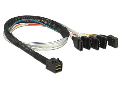 DeLOCK Cable mini SAS HD SFF-8643 > 4 x SATA 7 pin, 0,5m kabel