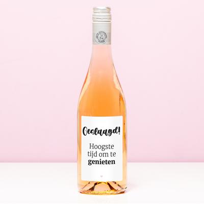 Wijnfles Geslaagd Tijd Om Te Genieten - Rosé (Blush Rosé)
