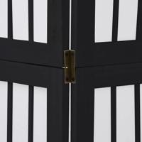 Kamerscherm met 6 panelen massief paulowniahout zwart - thumbnail