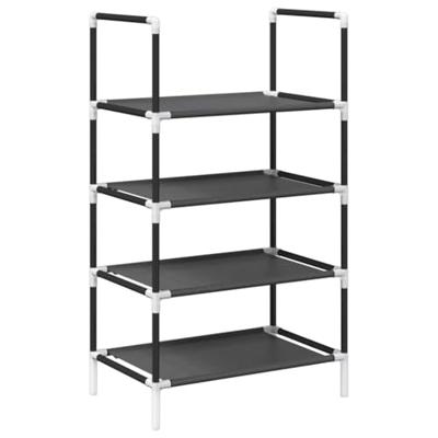 Schoenenrek 4-laags 44x28x77 cm nonwoven stof zwart